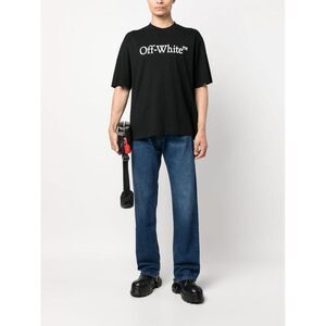 OFF-WHITE Logo Print Cotton T-Shirt Men DENIM Pants
